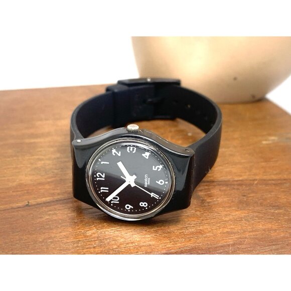 Swatch Women's Watch LB17OE Lady Black Single Swiss Quartz Rubber Band 25mm - Picture 7 of 13